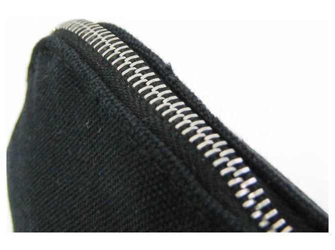 Hermès Pochette Bolide MM Donna in Cotone e Pelle Nera Nero - vista 7