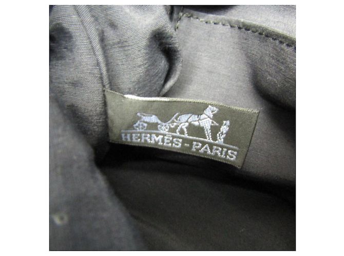 Hermès Pochette Bolide MM Donna in Cotone e Pelle Nera Nero - vista 8