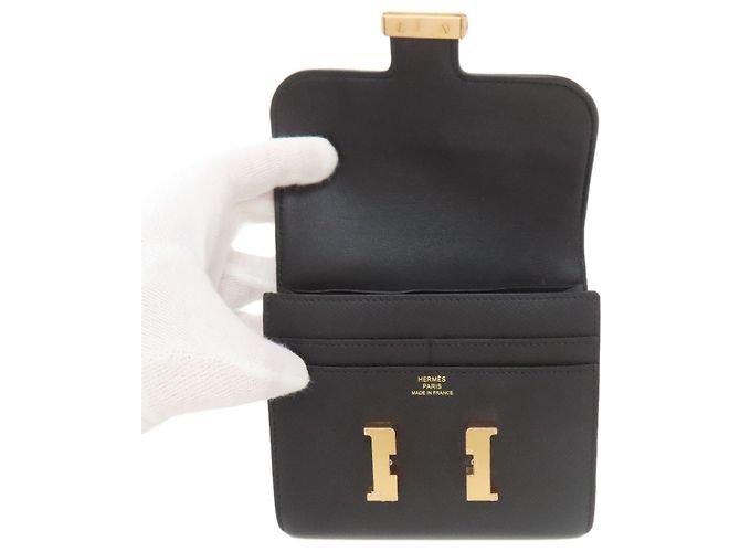 Hermès Constance Compact Gold Hardware Coin Case Epson Women's HERMES Black - view 4