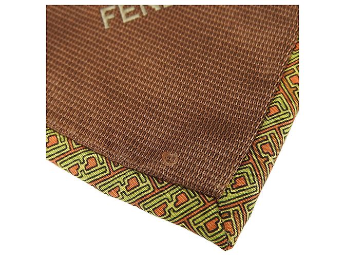 FENDI Gravata de Seda Verde Laranja Masculina - vista 10