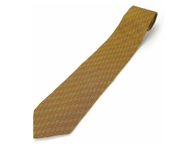 FENDI Gravata de Seda Verde Laranja Masculina - vista 11