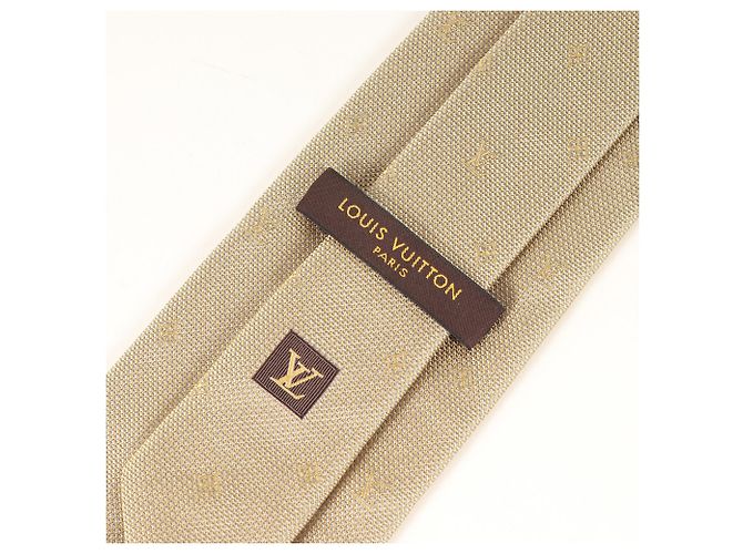 LOUIS VUITTON Monogram Silk Cravate Gold Tie for Men, Golden - view 3