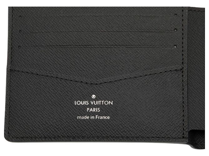 Portafoglio Bifold Slender Monogram Eclipse Reverse Louis Vuitton in pelle grigia e nera per uomo Nero - vista 5