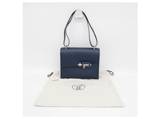 Hermès Borsa a spalla in pelle Epsom da donna Hermes Verrou blu navy - vista 2