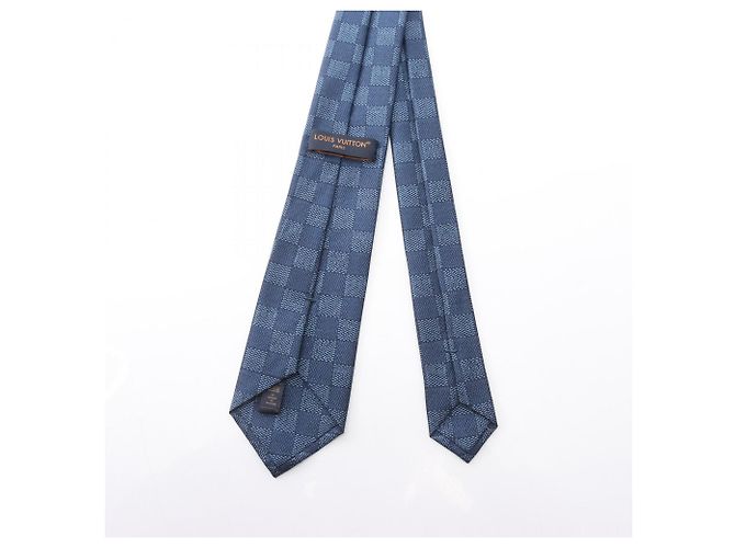 Louis Vuitton Damier Heritage Tie, Silk, Men's, Navy Navy blue - view 3