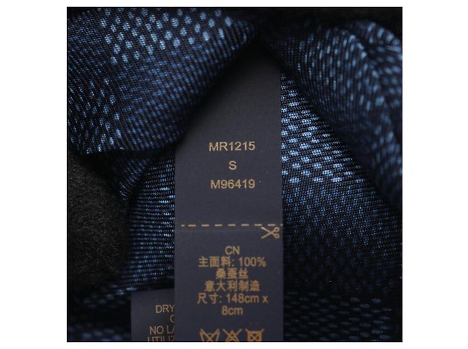 Louis Vuitton Damier Heritage Tie, Silk, Men's, Navy Navy blue - view 5