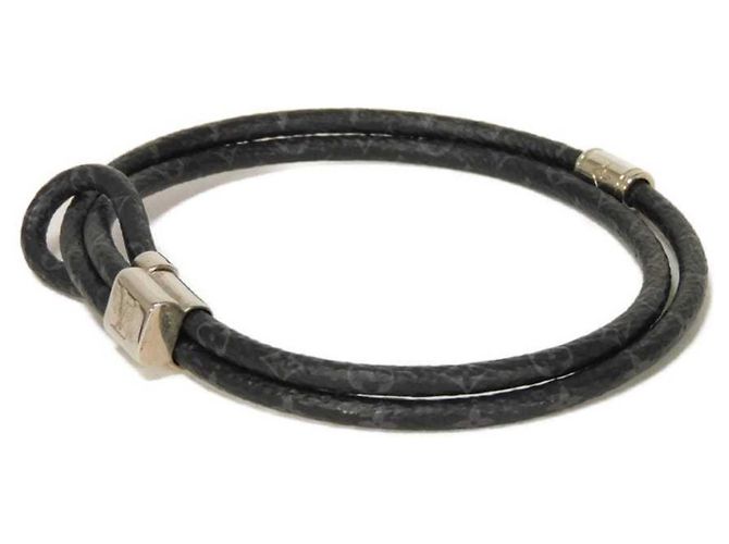 Bracelet LOUIS VUITTON LV Slide Initial Flower Monogram Éclipse Noir pour Homme - vue 2