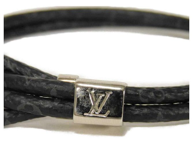 Bracelet LOUIS VUITTON LV Slide Initial Flower Monogram Éclipse Noir pour Homme - vue 4