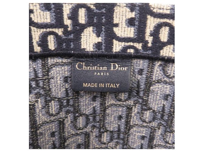 Große Christian Dior Book Tote aus obliquem Canvas in Marineblau - Ansicht 9