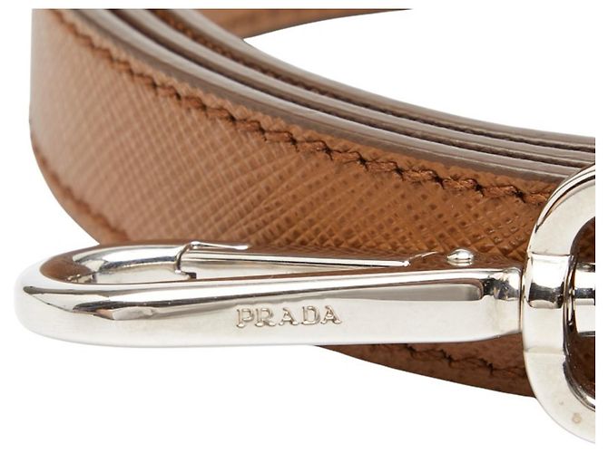 Prada Schultergurt Braun Silber Leder Damen PRADA - Ansicht 5