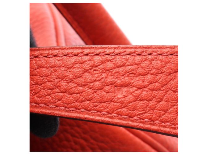 Borsa a Spalla Hermès Lindy in Pelle Taurillon Clemence, Rossa, per Donne Rosso - vista 5
