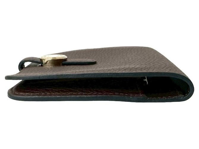 Hermès Carteira bifold compacta HERMES Dogon em couro Togo, mini, marrom, não utilizada, estampada - vista 4