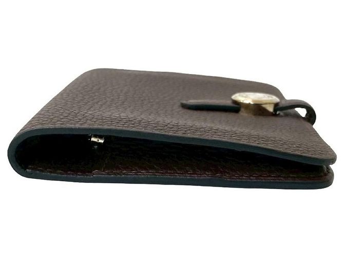 Hermès Carteira bifold compacta HERMES Dogon em couro Togo, mini, marrom, não utilizada, estampada - vista 5