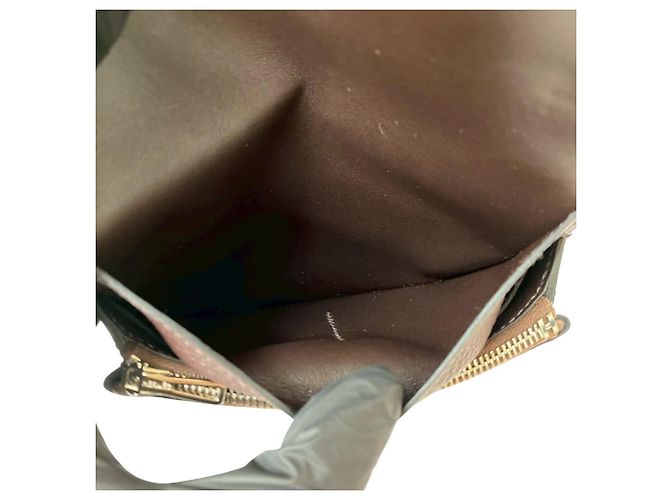 Hermès Carteira bifold compacta HERMES Dogon em couro Togo, mini, marrom, não utilizada, estampada - vista 8