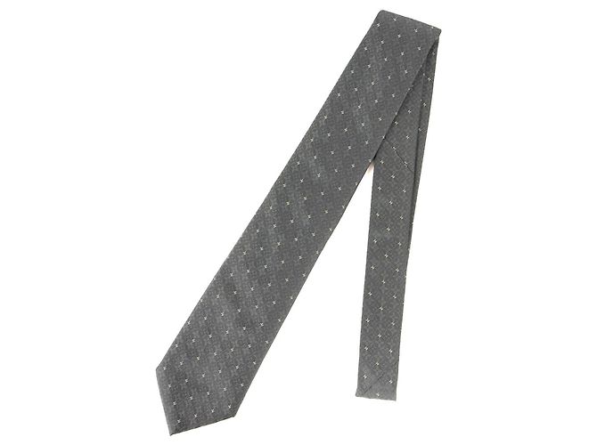 LOUIS VUITTON Monogram Silk Cravate Tie, Gray, Men's, Brown - view 2