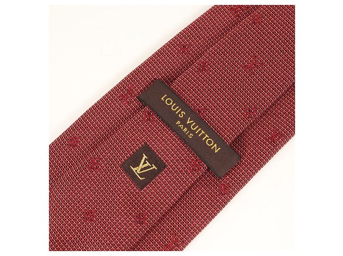 LOUIS VUITTON Monogram Silk Cravate Dark Red Tie for Men, - view 3
