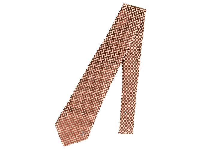 LOUIS VUITTON Louis Vuitton Micro Damier Silk Cravate Tie Brown Men's - view 2