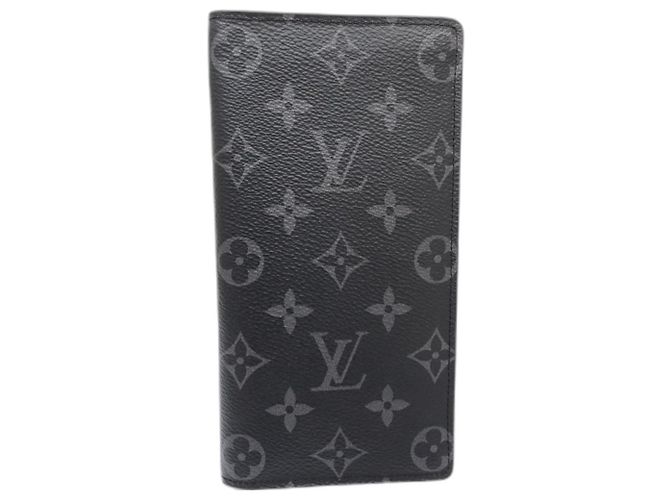 LOUIS VUITTON Cartera Larga para Mujer Portefeuille Brazza Monogram Eclipse Negro - vista 3