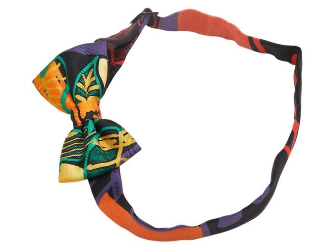 Hermès HERMES Nou Papillon Papillon Raso Arancione Nero Verde Multicolore Seta Uomo HERMES - vista 2