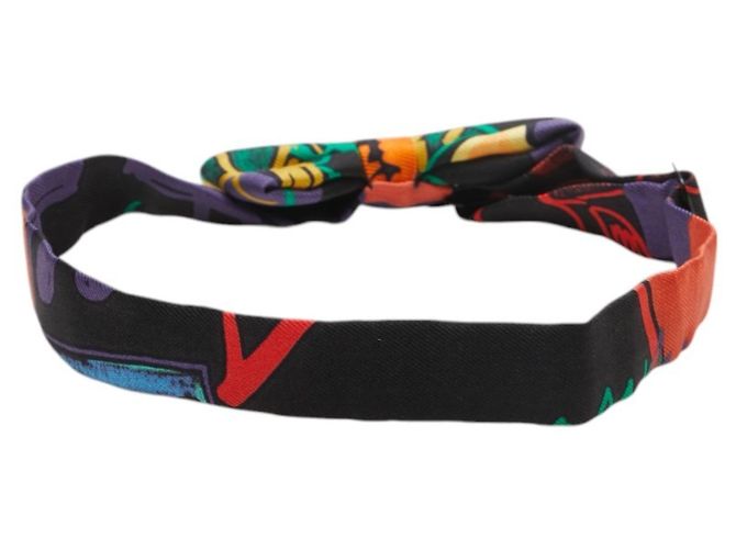 Hermès HERMES Nou Papillon Papillon Raso Arancione Nero Verde Multicolore Seta Uomo HERMES - vista 3