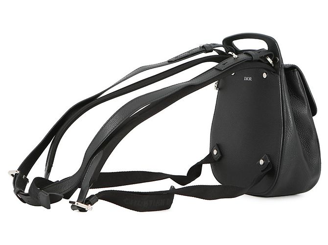 Mochila de cuero Gallop Christian Dior Negra - vista 2