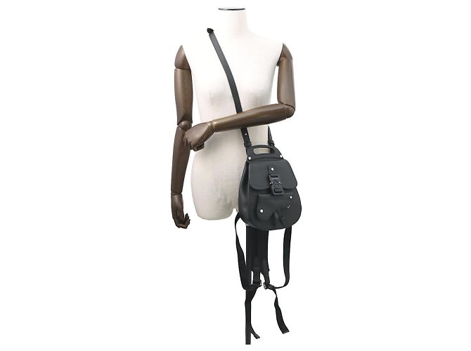 Mochila de cuero Gallop Christian Dior Negra - vista 5