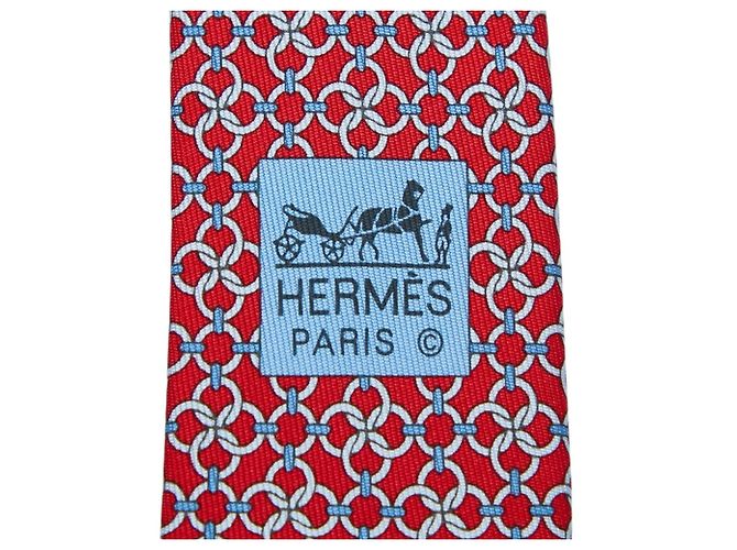 Cravatta Hermès, seta multicolore rossa, donna. Rosso - vista 3
