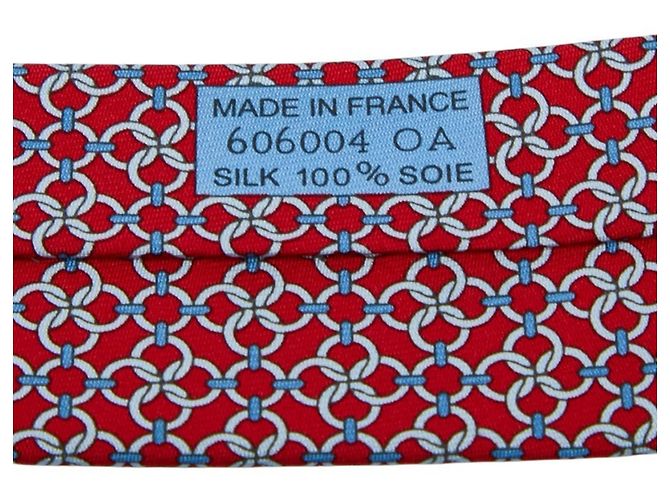Cravatta Hermès, seta multicolore rossa, donna. Rosso - vista 4