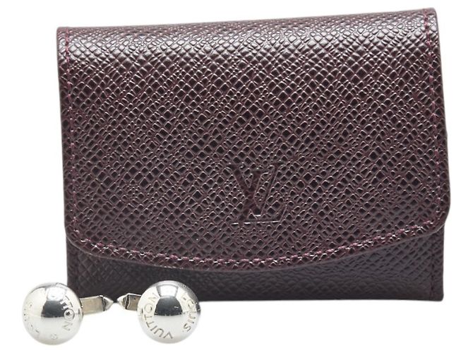 Gemelli da polso Crew Taiga in metallo argento e pelle per uomo LOUIS VUITTON - vista 8