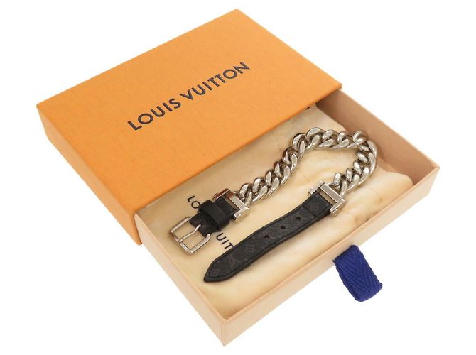Like new Louis Vuitton Monogram Eclipse Chain Bracelet LV LOUIS VUITTON Black - view 3