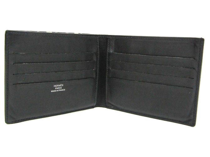 Hermès Hermes Citizen Twill Compact Men's Leather Bill Wallet (fold) Black - view 4