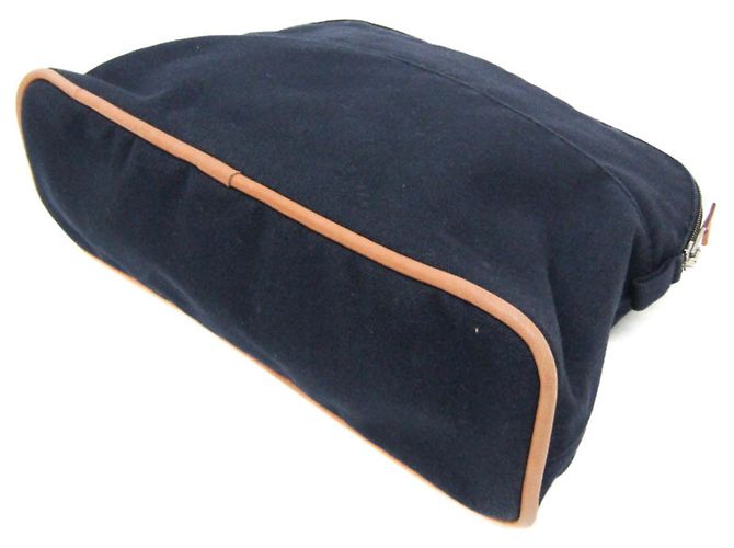 Pochette in cotone Hermès Bolide MM per donne e uomini, blu navy - vista 2