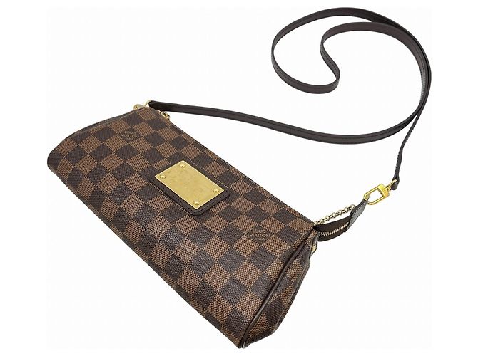 LOUIS VUITTON Pochette Eva Damier Borsa a Catena Spalla Marrone - vista 3