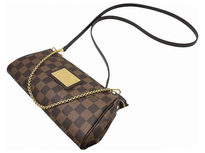 LOUIS VUITTON Pochette Eva Damier Borsa a Catena Spalla Marrone - vista 4