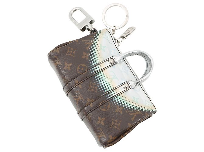 Portachiavi Accessori Louis Vuitton Monogramma Specchio Metallico Mini Keepall LOUIS VUITTON Marrone - vista 3