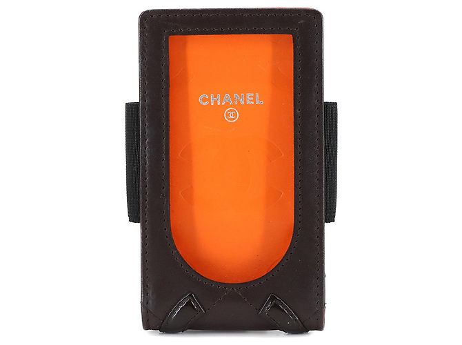 Custodia per iPod CHANEL Cambon, pelle marrone ed smalto - vista 2