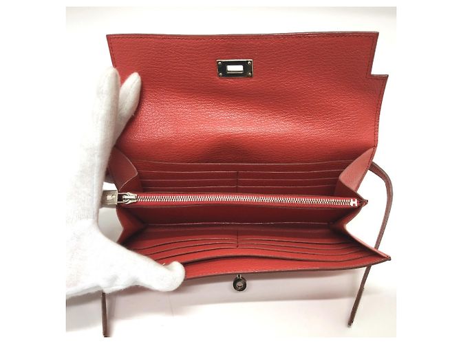 Hermès Cartera HERMES Kelly Flag Long Epson Mujer Rosa - vista 12