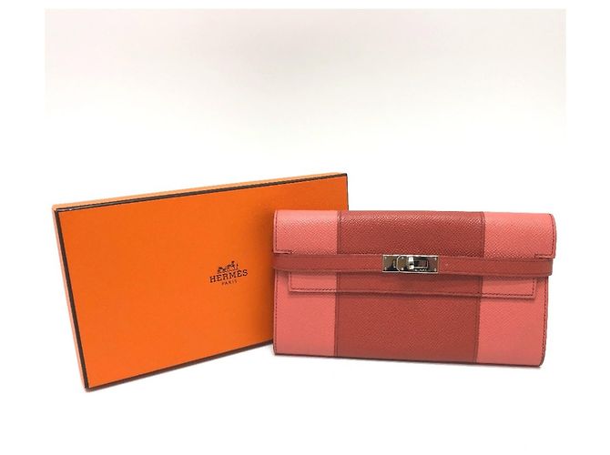 Hermès Cartera HERMES Kelly Flag Long Epson Mujer Rosa - vista 17