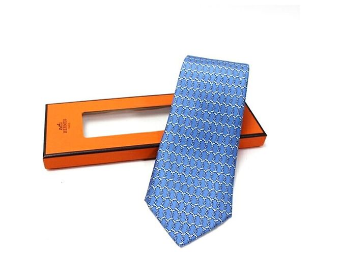 Corbata de seda Hermès, sin usar, para hombres Azul - vista 2
