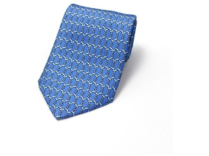 Corbata de seda Hermès, sin usar, para hombres Azul - vista 3