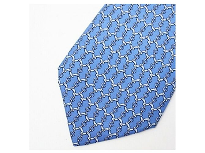 Corbata de seda Hermès, sin usar, para hombres Azul - vista 4