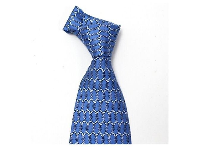 Corbata de seda Hermès, sin usar, para hombres Azul - vista 7