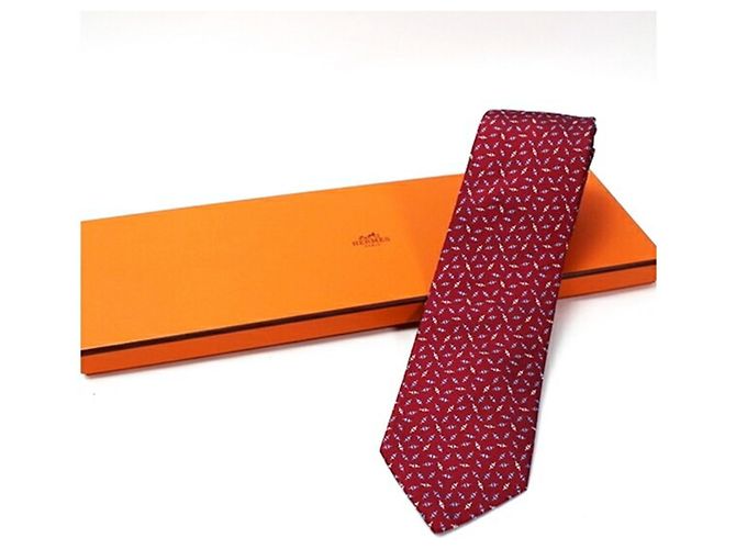 Corbata de seda Hermès, corte slim, sin usar, para hombres Azul - vista 2