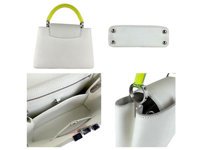 Borsa a spalla Capucines BB Louis Vuitton in pelle bianca, Donna, Bianco - vista 3