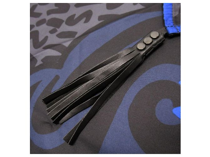 Bufanda Louis Vuitton Graffiti Negro x Azul % Seda Cuero - vista 3