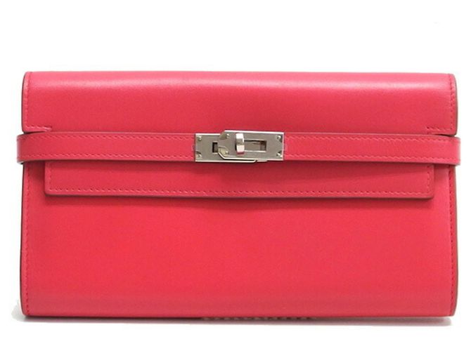 Hermès Kelly Porte Valeur Klapp-Langbörse Rosa Pink - Ansicht 2