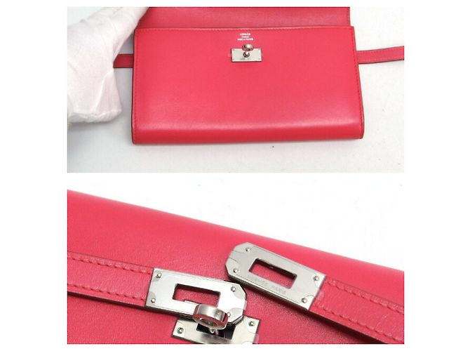 Hermès Kelly Porte Valeur Klapp-Langbörse Rosa Pink - Ansicht 4
