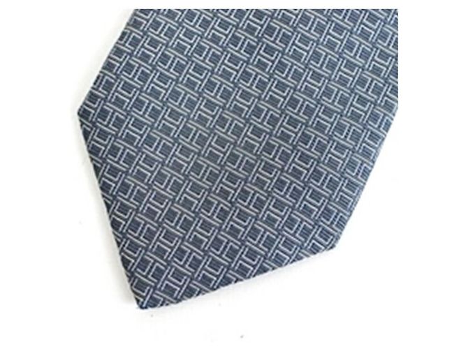 Corbata de seda Hermès Hermès, patrón H, corte slim, para hombres Castaño - vista 3