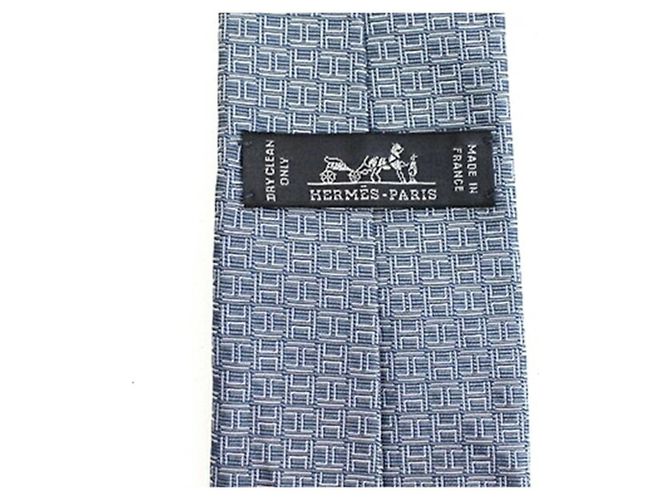 Corbata de seda Hermès Hermès, patrón H, corte slim, para hombres Castaño - vista 4