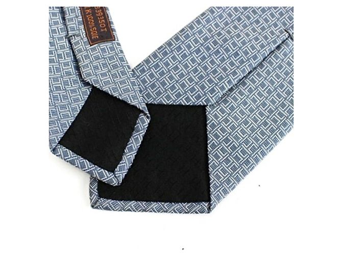 Corbata de seda Hermès Hermès, patrón H, corte slim, para hombres Castaño - vista 5